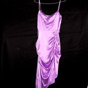 Cider Lilac Body Con Ruched Dress With Adjustable Straps Size Small
